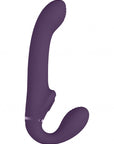 VIVE Dual Vibrating & Air Wave Tickler Strapless Strap-On - Ai - Purple