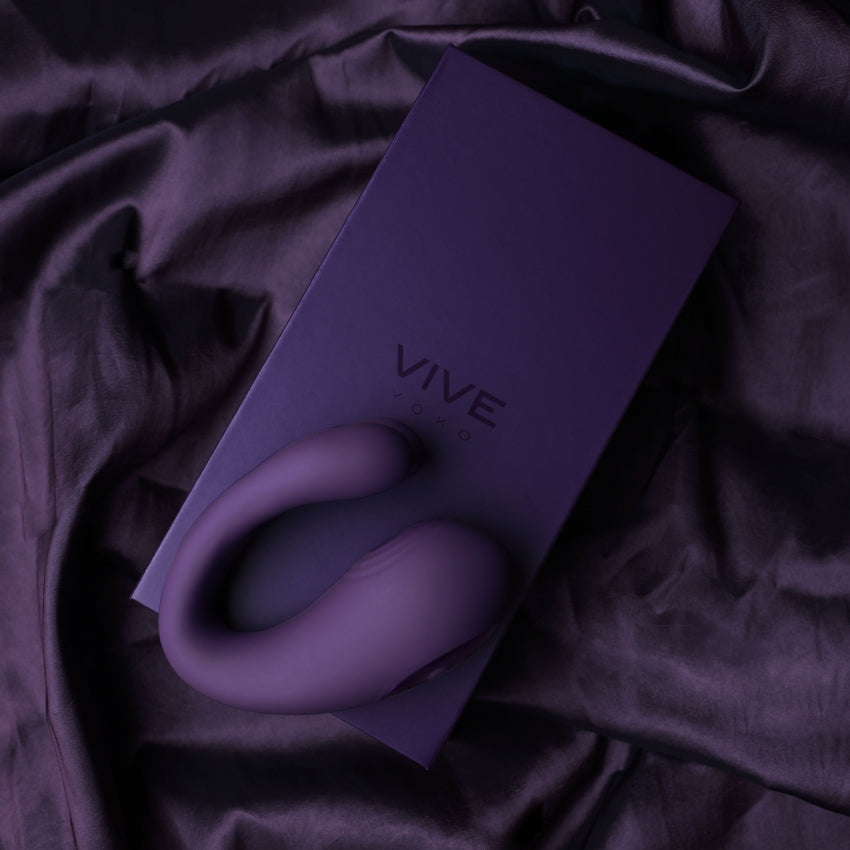 VIVE Triple Action Vibrator Dual Prongs with Clitoral Pulse Wave - Yoko - Purple - K. P.