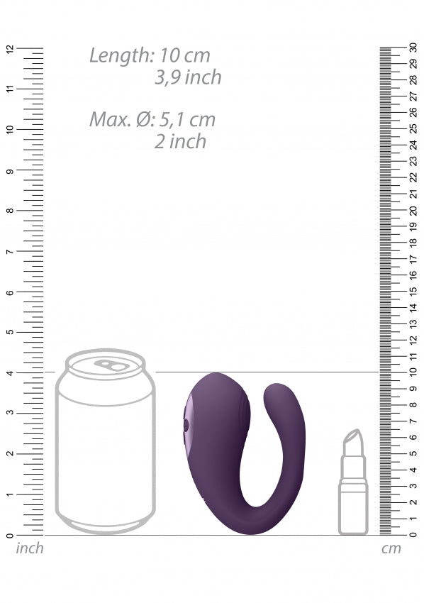 VIVE Triple Action Vibrator Dual Prongs with Clitoral Pulse Wave - Yoko - Purple - K. P.