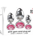Adam & Eve Pink Gem Anal Plug Set