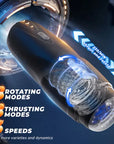 CyberSkin The Galaxy Voy Thrusting & Rotating Masturbator - Black