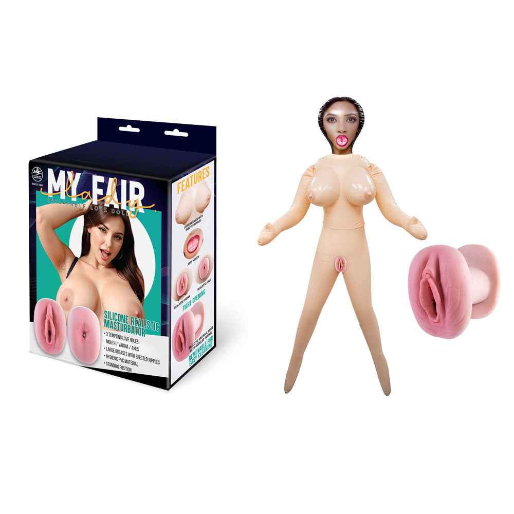 My Fair Lady Inflatable Standing Love Doll with Realistic Holes - Flesh