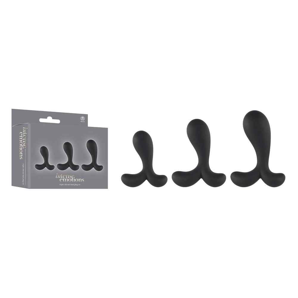 Intense Emotions 3 Piece Butt Plug Set - Black