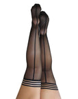 Kixies Lois Black with Back Seam Thigh Highs