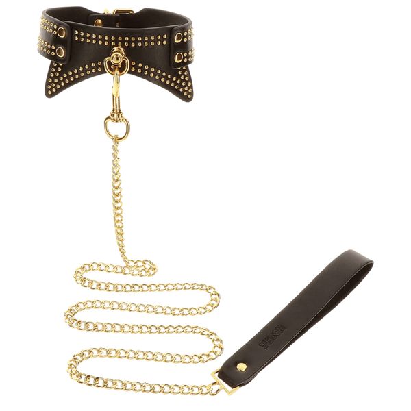 Studded Collar and  - Black/Gold