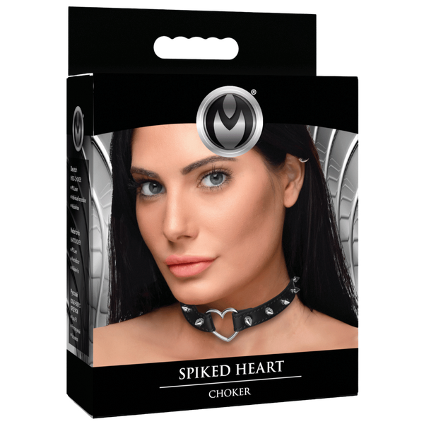 The Master Series - Spiked Heart Choker - Black - K. P.