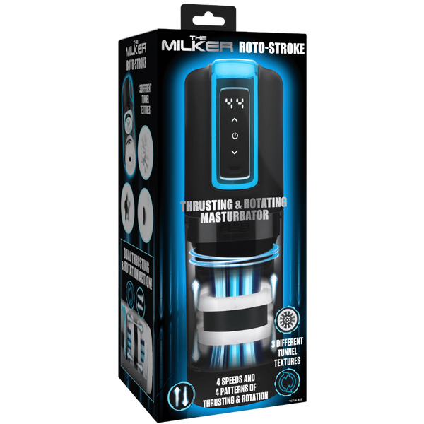 The Milker - Roto-Stroke Thrusting & Rotating Masturbator - Black - K. P.