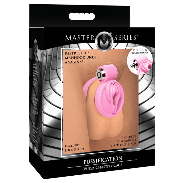 The Master Series - Pussification Vulva Chastity Cage - Pink - K. P.