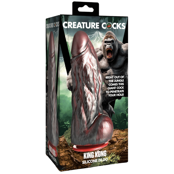 Creature Cocks - King Kong Silicone Dildo - Grey/Red - K. P.