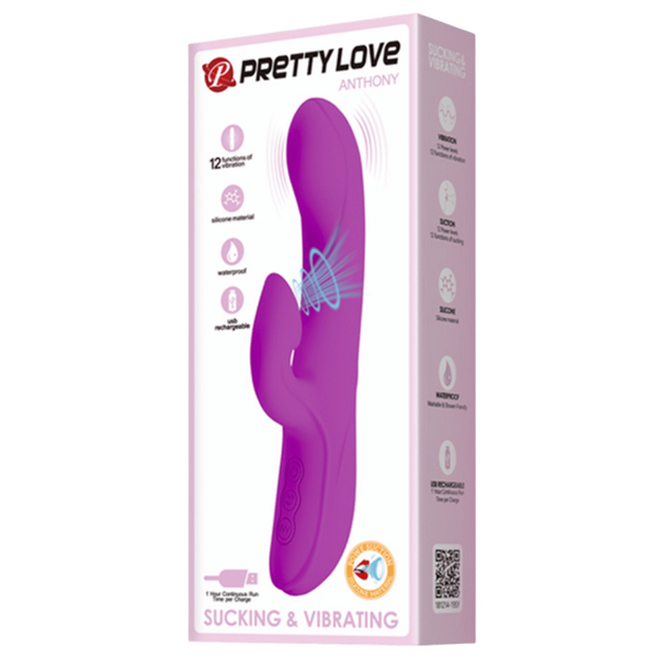 Rabbit Vibrator with Suction - Anthony - Purple - K. P.