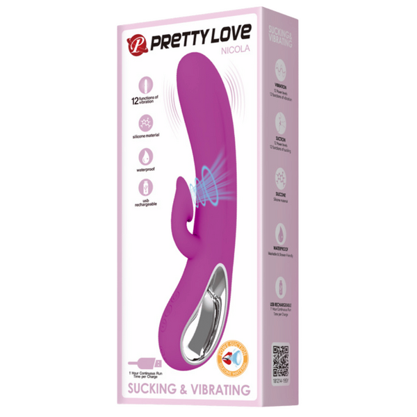 Rabbit Vibrator with Suction - Nicola - Multiple Colours - K. P.