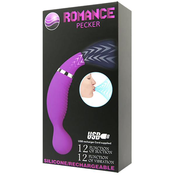 Rechargeable Romance Pecker Suction Stimulator - Purple