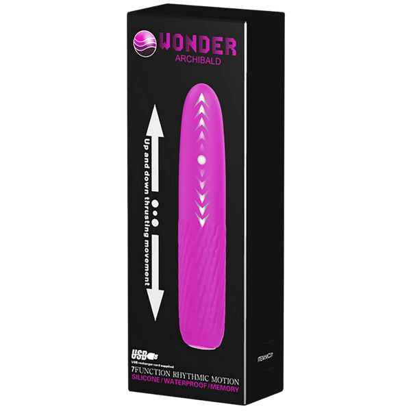 Rechargeable Archibald Thrusting Vibrator - Purple