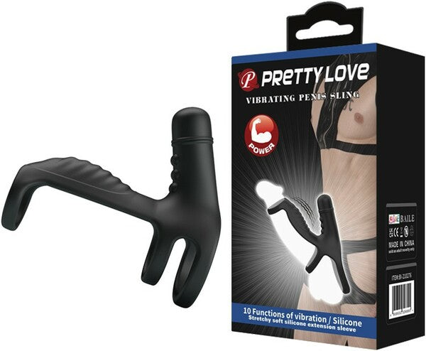 Vibrating Penis Sling - Black - K. P.