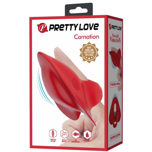 Rechargeable Finger Vibrator - Carnation - Red - K. P.