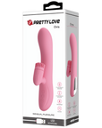 Rechargeable Chris Rotating Tongue Rabbit Vibrator - Pink
