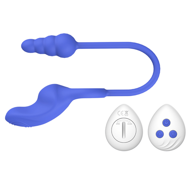 Kissen - Dally Cock Ring + Anal Vibrator - Blue - K. P.