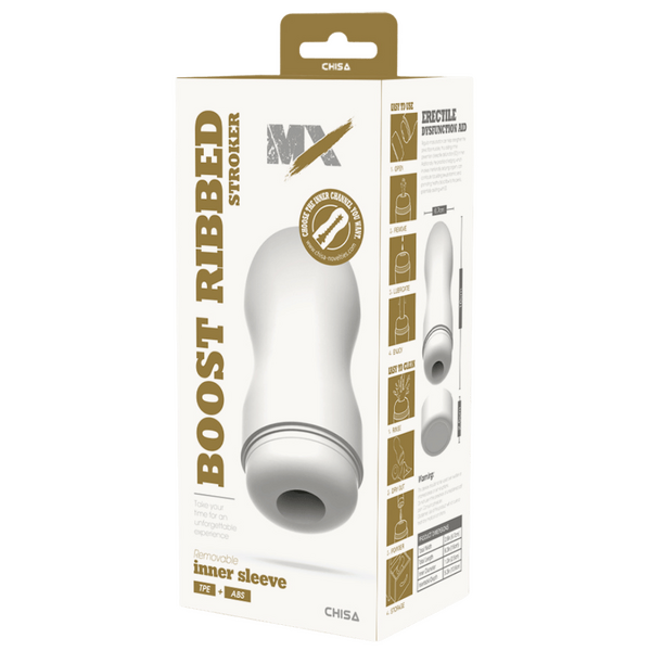 MX - Boost Ribbed Stroker - White - K. P.