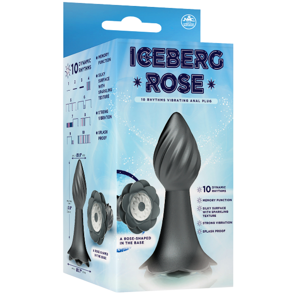 Iceberg Rose - 10 Rhythms Vibrating Anal Plug - Multiple Colours - K. P.