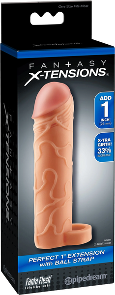 Fantasy X-Tensions - Perfect 1&quot; Extension with Ball Strap - Flesh