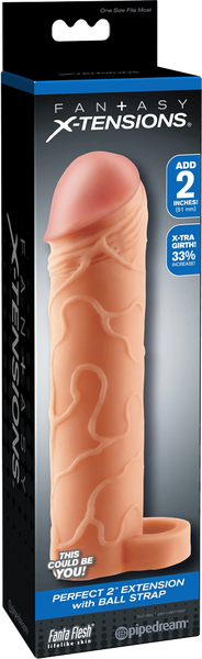 Fantasy X-Tensions - Perfect 2&quot; Extension with Ball Strap - Flesh
