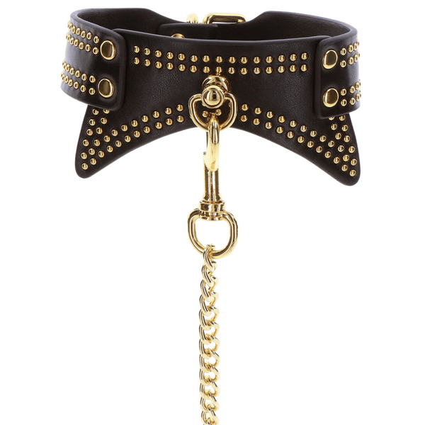 Studded Collar and  - Black/Gold