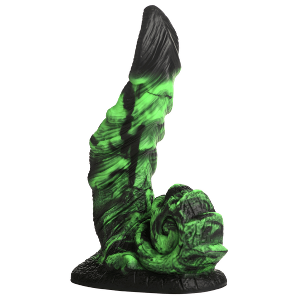 Creature Cocks - Glowzilla Glow-in-the-Dark Silicone Dildo - Green/Black - K. P.