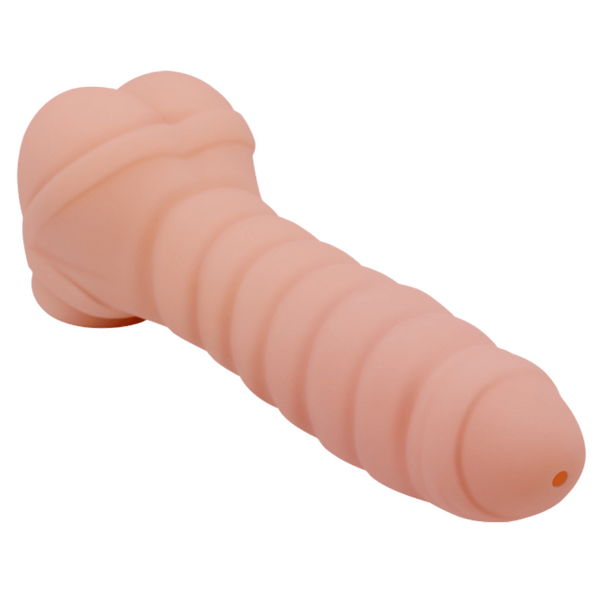 Stronger Man 8.6" Vibrating Sleeve & Stroker - Flesh - K. P.