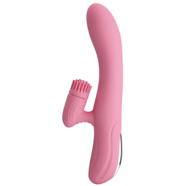 Rechargeable Chris Rotating Tongue Rabbit Vibrator - Pink