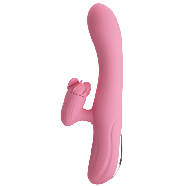 Rechargeable Gina Rotating Tongue Rabbit Vibrator - Pink