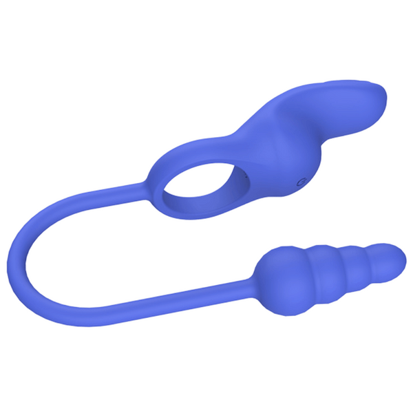 Kissen - Dally Cock Ring + Anal Vibrator - Blue - K. P.