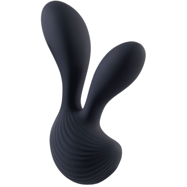 Deep Romance - Dual Motors Silicone Vibrator - Black - K. P.