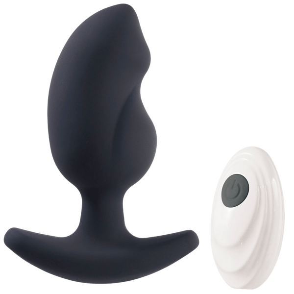 Deep Romance - Remote Controlled Vibrating Butt Plug - Black - K. P.