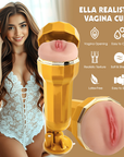 Ella Realistic Vagina Vibrating Cup - Flesh