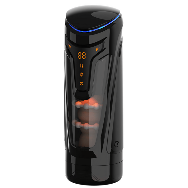 Thrusting Vibrating Heating Male Masturbator - Warrior - Black - K. P.