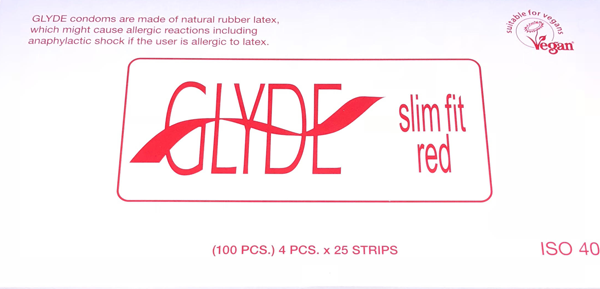 Glyde Condom - Slim Fit BLK 49mm Bulk 100's - K. P.