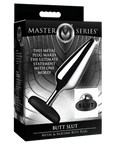 The Master Series - Butt Slut Metal & Silicone Butt Plug - Silver/Black - K. P.