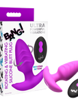 Bang! - Rotating & Vibrating Silicone Butt Plug with Remote - Purple - K. P.