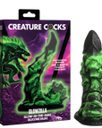 Creature Cocks - Glowzilla Glow-in-the-Dark Silicone Dildo - Green/Black - K. P.