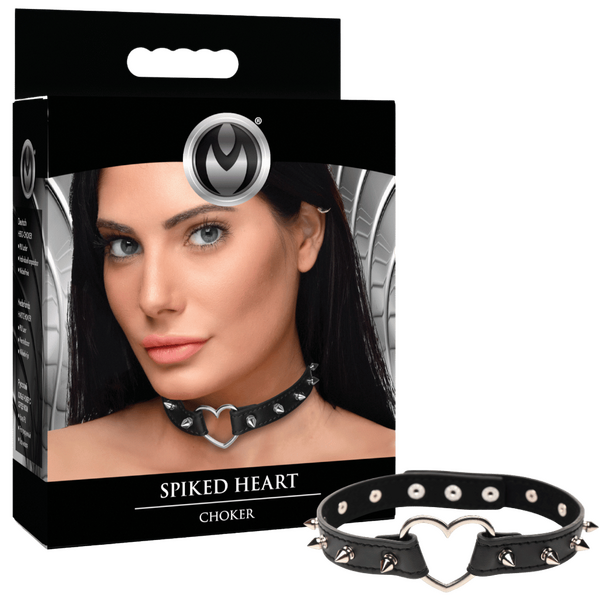 The Master Series - Spiked Heart Choker - Black - K. P.