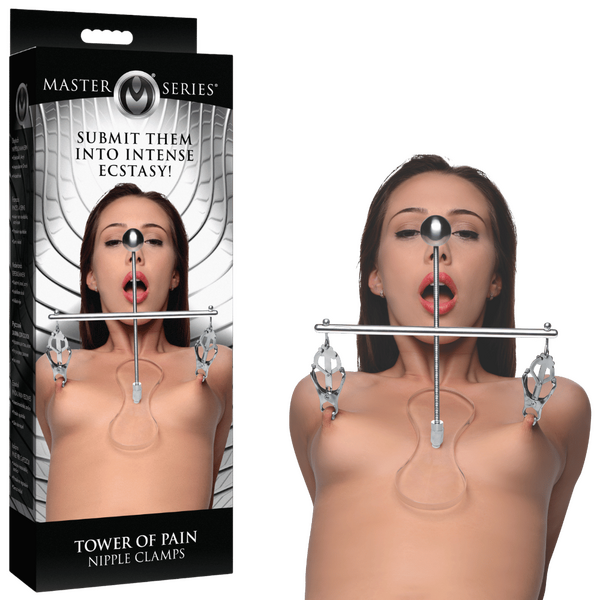 The Master Series - Tower of Pain Nipple Clamps - Clear - K. P.