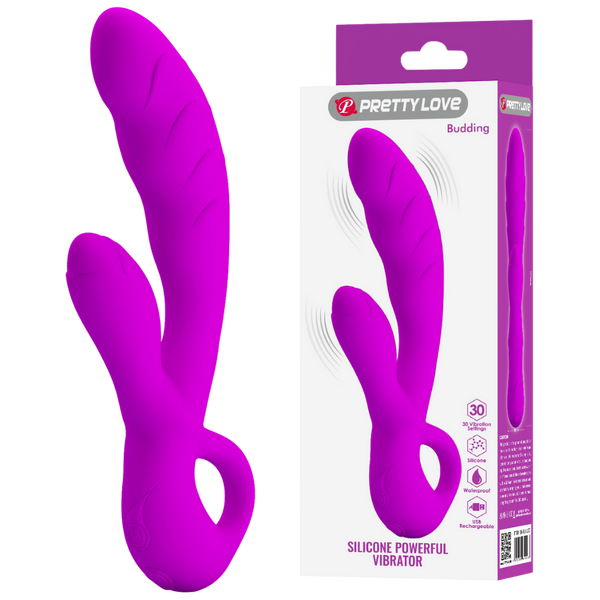 Silicone Powerful Vibrator - Budding - Purple
