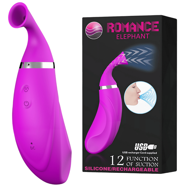 Rechargeable Romance Elephant Suction Stimulator - Purple