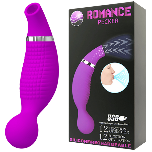 Rechargeable Romance Pecker Suction Stimulator - Purple