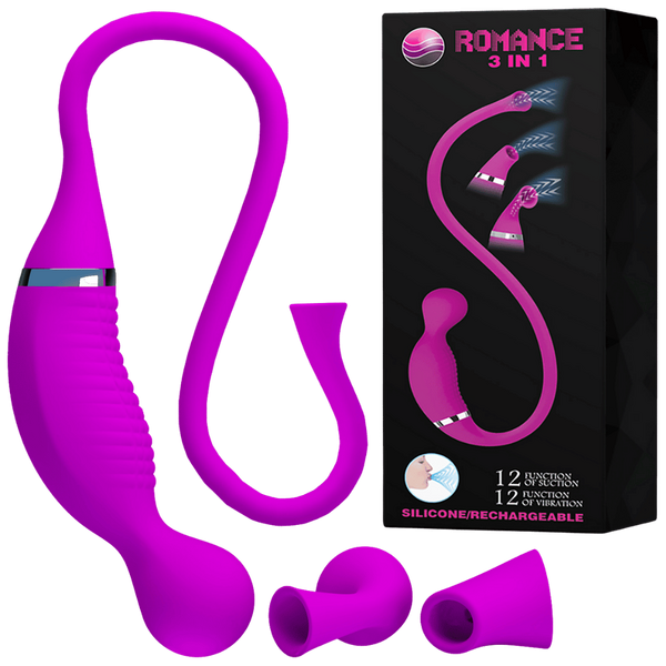 Rechargeable Romance 3-in-1 Stiumulator - Purple
