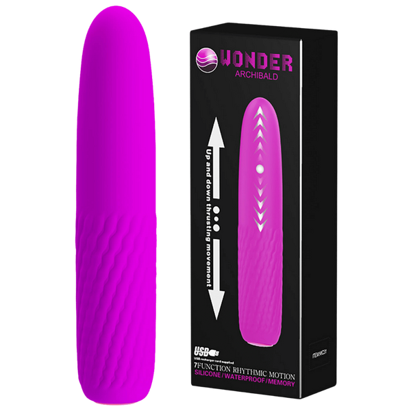 Rechargeable Archibald Thrusting Vibrator - Purple
