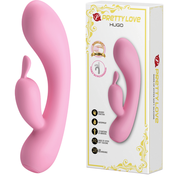 Rechargeable Hugo Rabbit Vibrator - Pink