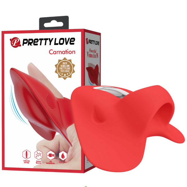 Rechargeable Finger Vibrator - Carnation - Red - K. P.