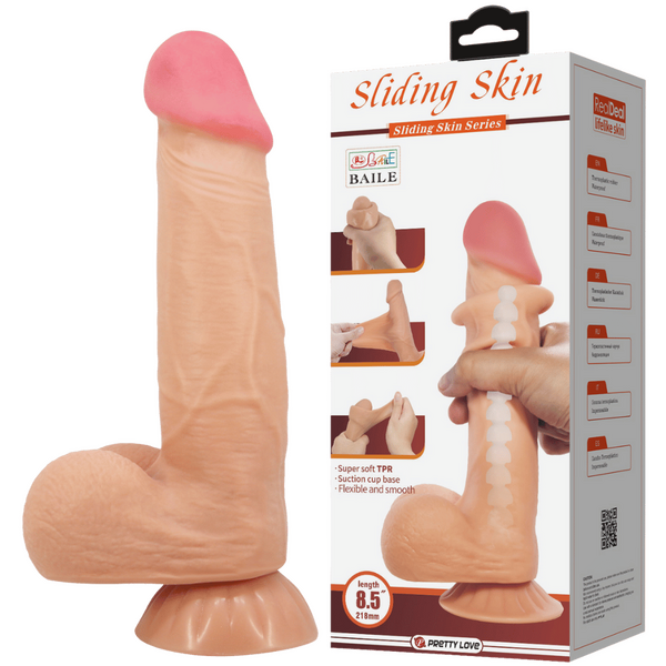 Sliding Skin Series 8.5" Dildo - Multiple Colours - K. P.