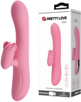 Rechargeable Gina Rotating Tongue Rabbit Vibrator - Pink